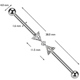 Titanium Industrial Barbell ribbon zirconia Internally Threaded