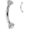 Titan Curved Barbell Stern Zirkonia Innengewinde