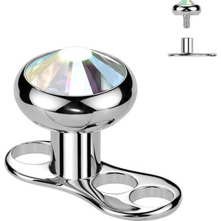 Titanium Dermal Anchor 2mm rise 3 holes zirconia flat top Internally Threaded