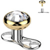 Titanium Dermal Anchor 2mm rise 3 holes zirconia flat top Internally Threaded