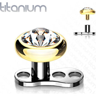 Titanium Dermal Anchor 2mm rise 3 holes zirconia flat top Internally Threaded