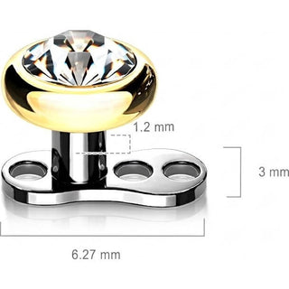 Titanium Dermal Anchor 2mm rise 3 holes zirconia flat top Internally Threaded