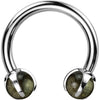 Horseshoe Semi-Precious Stone Internally Threaded