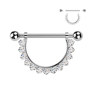 Titanium Nipple Piercing barbell zirconias Internally Threaded