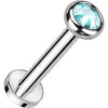 Titanium Labret Zirconia Opal Internally Threaded