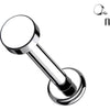 Titanium Labret Flat Round Internally Threaded