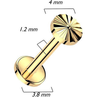 Titanium Labret diamond cut Internally Threaded