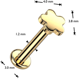 Titanium Labret flower Internally Threaded