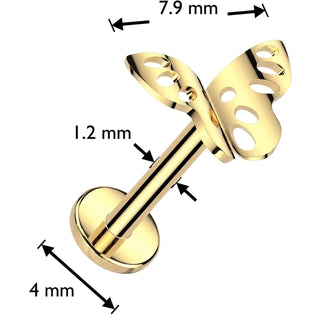 Titanium Labret butterfly Internally Threaded