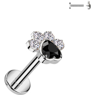 Titanium Labret paw zirconia Internally Threaded
