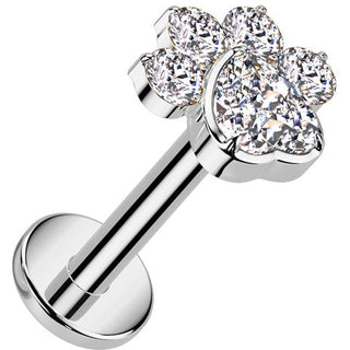 Titanium Labret paw zirconia Internally Threaded