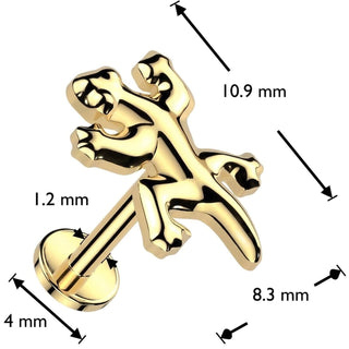 Titanium Labret lizard gecko Internally Threaded