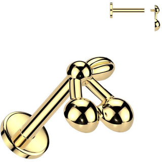 Titanium Labret cherries Internally Threaded