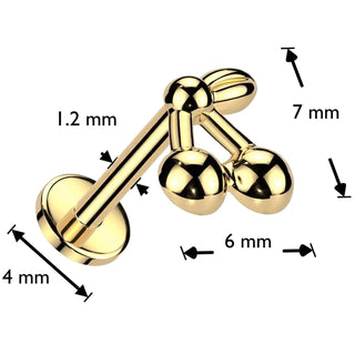 Titanium Labret cherries Internally Threaded