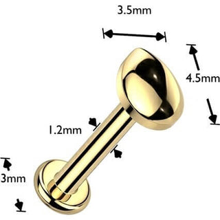 Titanium Labret teardrop Internally Threaded