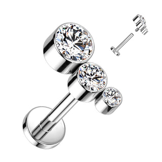 Titan Labret 3 Zirkonia Innengewinde