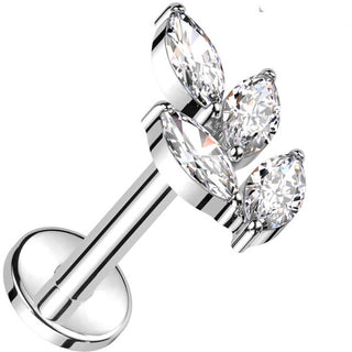 Titanium Labret Vine Zirconia Internally Threaded