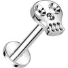 Titanium Labret Skull Internally Threaded