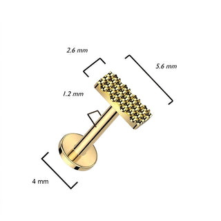 Titanium Labret Rectangle Internally Threaded