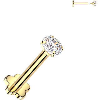 Titanium Labret zirconia flower base Internally Threaded