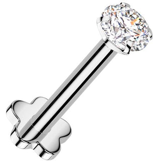 Titanium Labret zirconia flower base Internally Threaded