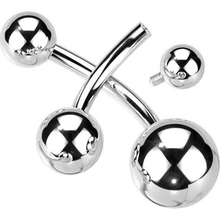 Titan Bauchnabelpiercing Kugel Silber Innengewinde