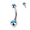 Titan Bauchnabelpiercing Kugel Opal Innengewinde