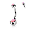 Titan Bauchnabelpiercing Kugel Opal Innengewinde