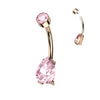 Titanium Belly Button Piercing Drop Zirconia Internally Threaded