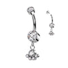 Titan Bauchnabelpiercing Zirkonia beweglich Silber Innengewinde