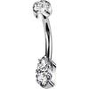 Titan Bauchnabelpiercing Runder Zirkonia Marquise Schliff Innengewinde