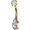 Titan Bauchnabelpiercing Runder Zirkonia Marquise Schliff Innengewinde