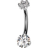 Titan Bauchnabelpiercing Blume Zirkonia Innengewinde