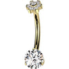 Titan Bauchnabelpiercing Blume Zirkonia Innengewinde