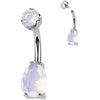 Titanium Belly Button Piercing teardrop natural gem stone Internally Threaded
