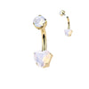 Titanium Belly Button Piercing heart natural gem stone Internally Threaded
