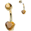Titanium Belly Button Piercing heart natural gem stone Internally Threaded