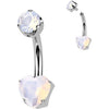 Titanium Belly Button Piercing heart natural gem stone Internally Threaded