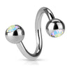 Hufeisen Piercing Kugel Twister Zirkonia