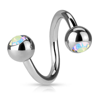 Hufeisen Piercing Kugel Twister Zirkonia