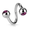 Hufeisen Piercing Kugel Twister Zirkonia
