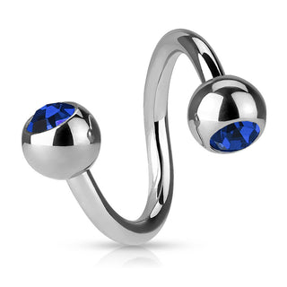 Hufeisen Piercing Kugel Twister Zirkonia