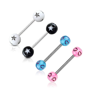 Barbell Ball Star Heart, 4  pieces