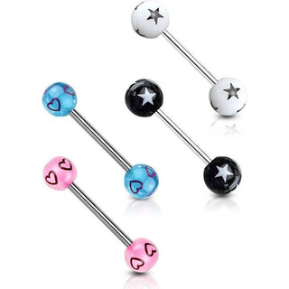 Barbell Ball Star Heart, 4  pieces