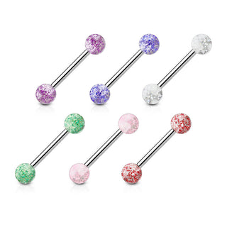 Barbell Acrylic Glitter Ball, 6  pieces