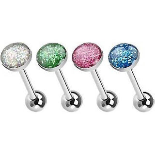Barbell Zirconia Round, 4  pieces
