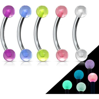 Eyebrow Piercing Glow in the Dark, 5  pieces