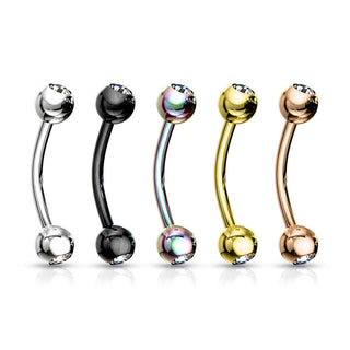 Eyebrow Piercing Ball Zirconia, 5  pieces