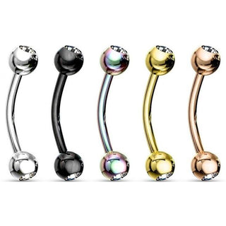 Eyebrow Piercing Ball Zirconia, 5  pieces