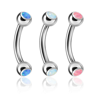 Eyebrow Piercing Ball Opal, 3  pieces